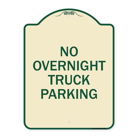 Signmission No Overnight Truck Parking Heavy-Gauge Aluminum Architectural Sign, 24" x 18", TG-1824-23822 A-DES-TG-1824-23822